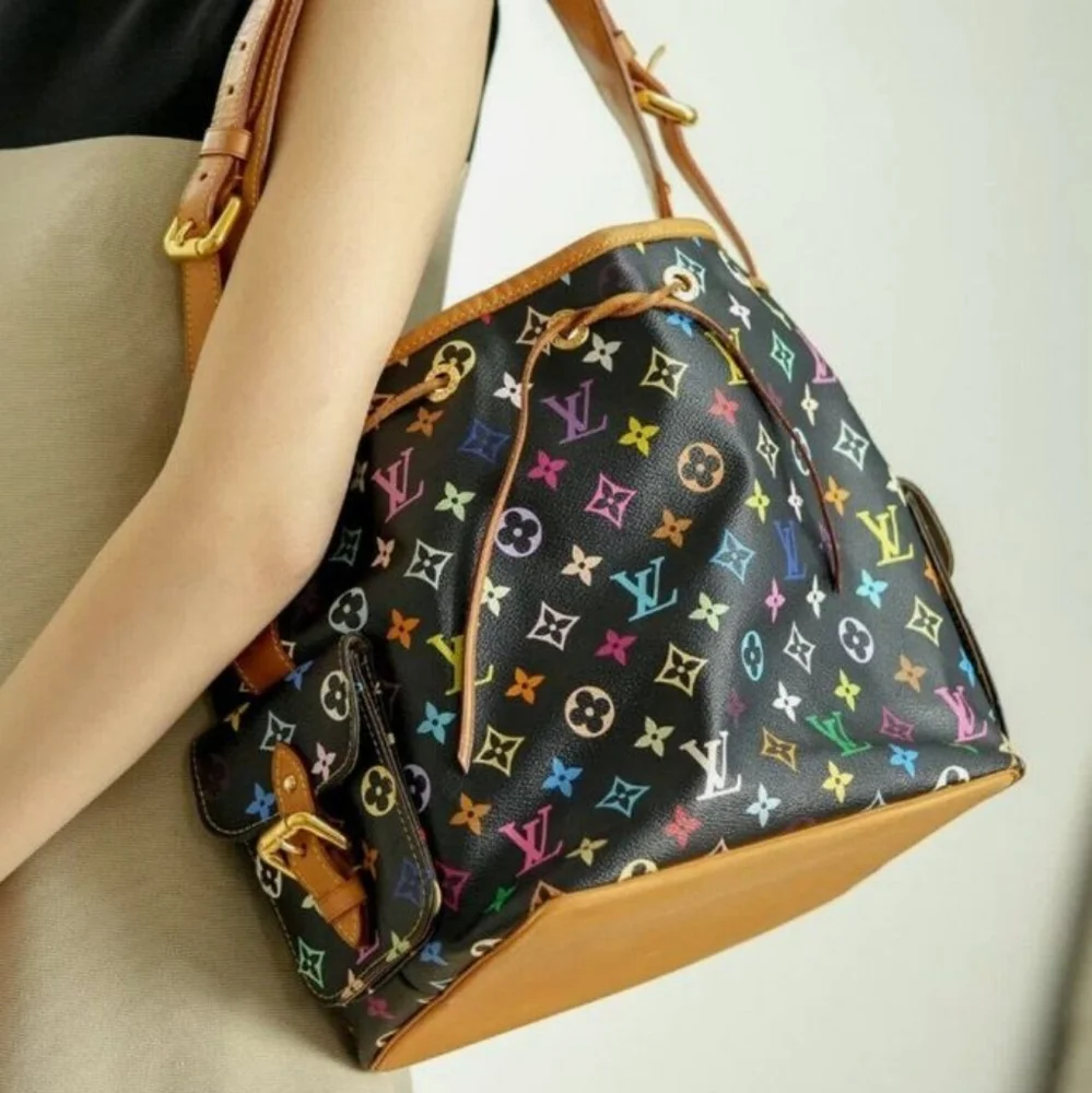 Rare Louis Vuitton LV Black Petit Noe Multicolor Monogram Bag X Takashi Murakami - Picture 3 of 16